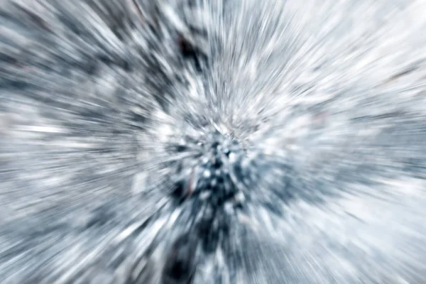 Circolare geometrico grigio argento chiaro sfondo bianco. Effetto esplosione astratto. Motivo di movimento centrale. Motore a curvatura. Viaggio interstellare — Foto Stock