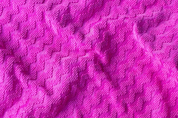 Textura Tela Rosa Brillante Con Patrón Zigzag Fondo Textil Rugoso — Foto de Stock