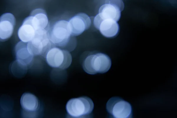 Luces Borrosas Fondo Azul Gris Oscuro Bokeh Abstracto Con Luz — Foto de Stock