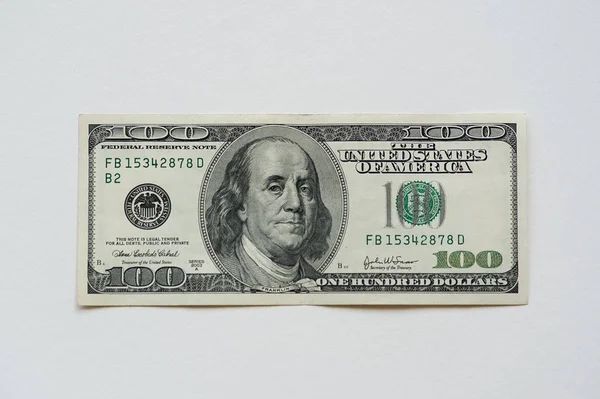 Benjamin Franklin. 100 dolarlık banknot nitel dikey.