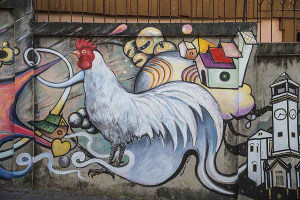 Lampang Tailândia Maio 2018 Street Art Graffiti Por Artista Desconhecido — Fotografia de Stock