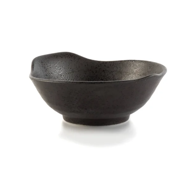 Single Black Ceramic Bowl White Background — Stock Photo, Image