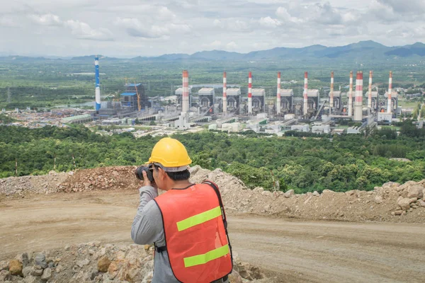 Ingenieur Macht Foto Von Kohlekraftwerk Thailand — Stockfoto