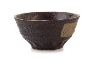 Beyaz arka plan üzerinde izole boş kase Japon retro tarz.