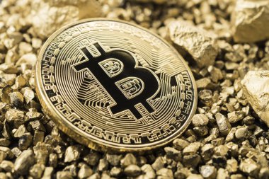 Bitcoin cryptocurrency. İş kavramı.