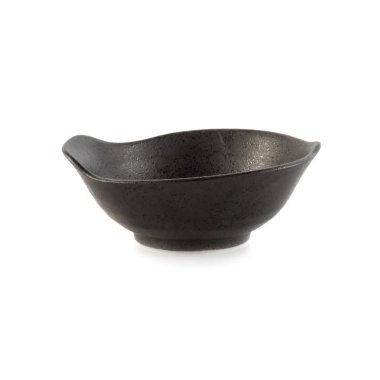 Beyaz arka plan üzerinde izole kahverengi kase.