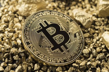 Bitcoin cryptocurrency. İş kavramı.