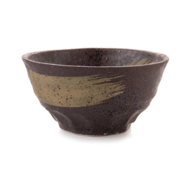 Beyaz arka plan üzerinde izole boş kase Japon retro tarz.