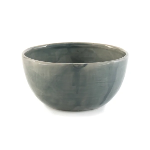 Grey Ceramic Bowl White Background — Stock Photo, Image