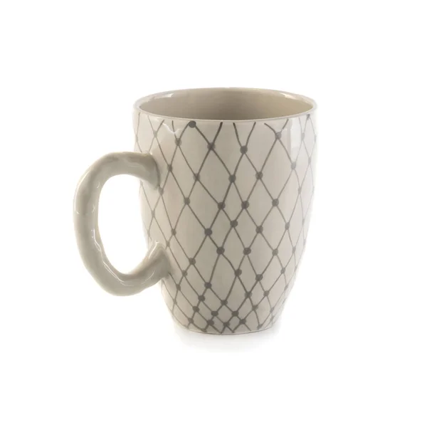 ライト ベージュ コップ コーヒーや白い背景のマグカップの — ストック写真