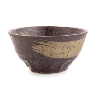 Beyaz arka plan üzerinde izole Japon retro vintage tarzı boş kase.