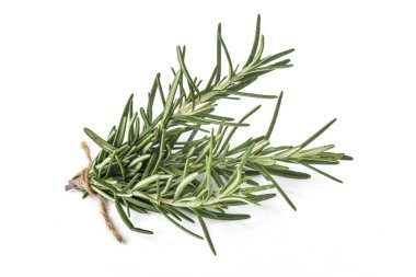 Biberiye grup beyaz arka plan üzerinde izole ip ile.