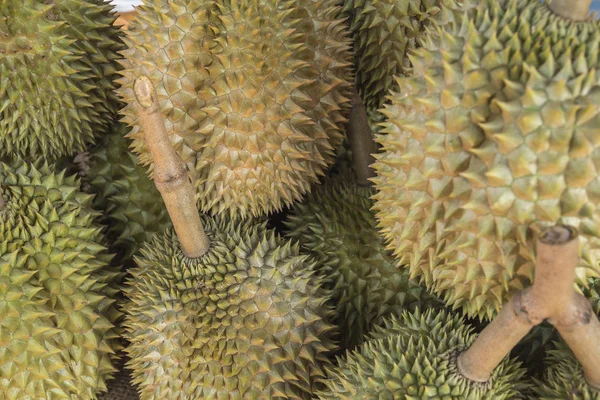 Vista Perto Das Frutas Durianas Mercado Tailândia — Fotografia de Stock