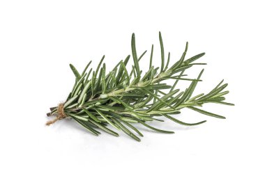 Biberiye grup beyaz arka plan üzerinde izole ip ile.