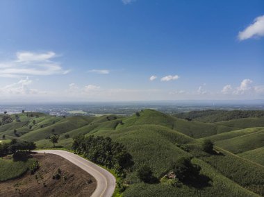 Tayland Dağı'nda Mısır Sanayi. Uçağı hava fotoğrafı.