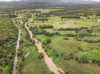 Tayland Dağı'nda Mısır Sanayi. Uçağı hava fotoğrafı.