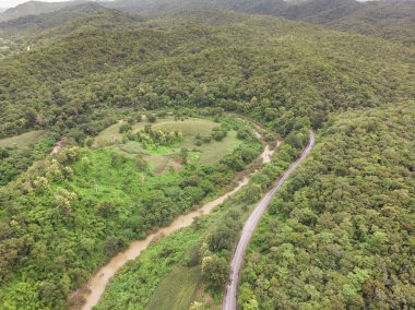 Tayland Dağı'nda Mısır Sanayi. Uçağı hava fotoğrafı.