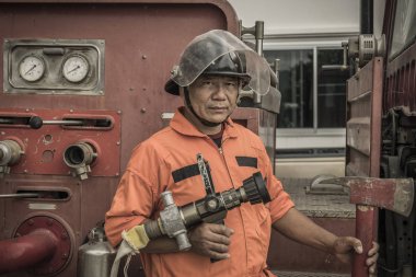 Lampang Tayland 30 Ağustos 2018, Eğitim ve uygulama yangın önleme planları, Lpg gaz depolama.