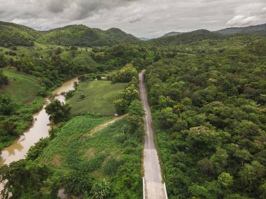 Tayland Dağı'nda Mısır Sanayi. Uçağı hava fotoğrafı.