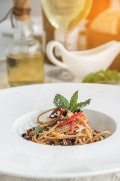 Spaghetti Bolognese Vegetables Italian Food — Stock Photo, Image