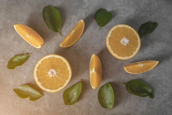 Frutas Laranja Frescas Fundo Escuro — Fotografia de Stock