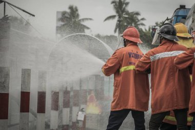 Lampang Tayland 30 Ağustos 2018, Eğitim ve uygulama yangın preve