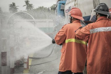 Lampang Tayland 30 Ağustos 2018, Eğitim ve uygulama yangın preve