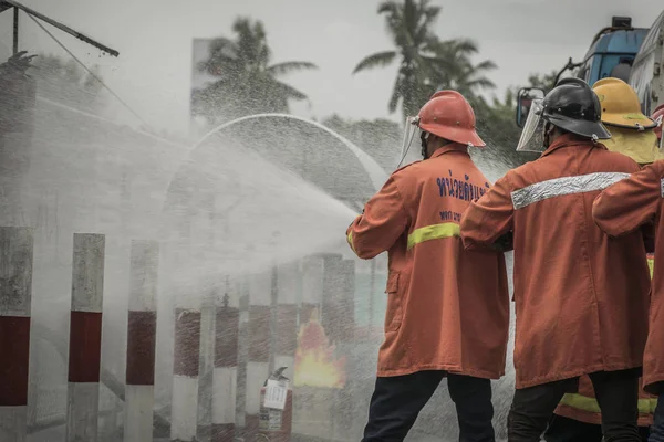 람팡 태국 8월 30, 2018, 훈련 및 연습 화재 사전 — 스톡 사진
