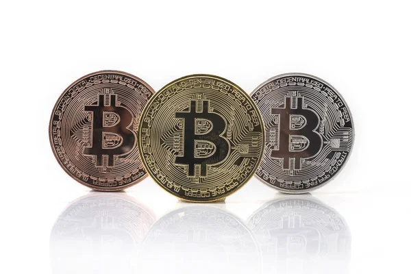 Bitcoin. Fiziksel bit sikke. Dijital para. Cryptocurrency. Git