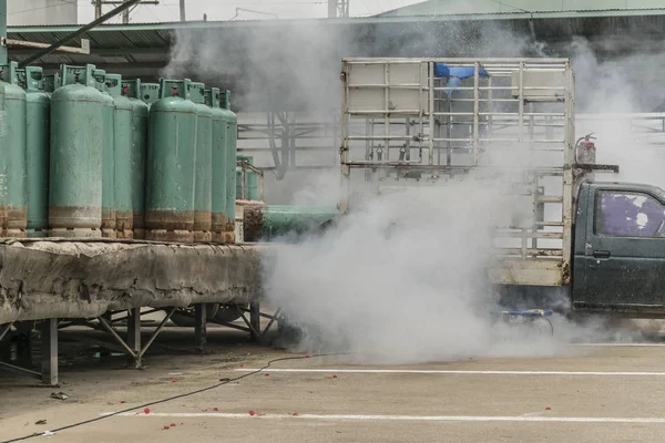 Ausbildung und Praxis Brandschutzpläne, lpg Gasspeicherung, au — Stockfoto