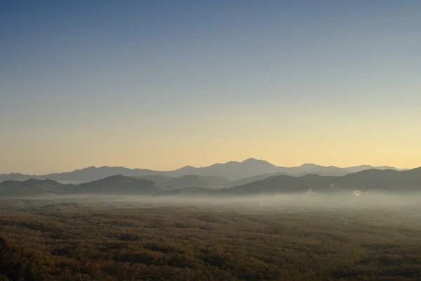 Mountain mist, Beautiful winter mountains landscape