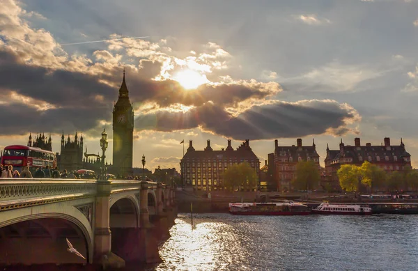 Soluppgång Big Ben London Europa — Stockfoto