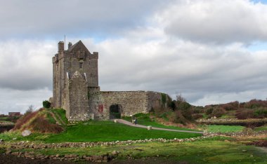 Galway, İrlanda - Şubat 18, 2017-Dunguaire kale ziyaret kişi