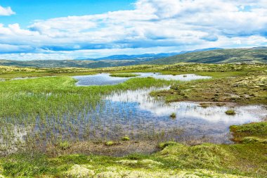 Vadi üzerinde dağlar ınnerdalen, Norveç 
