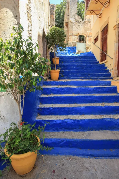 Ultramarine stairs, Symi, Greece — стоковое фото