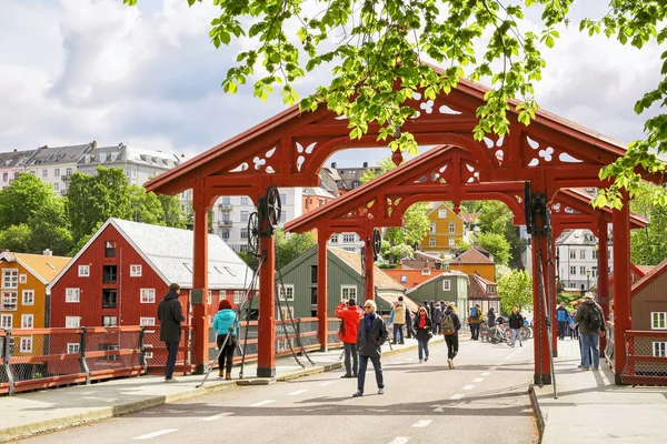 Die alte Brücke, trondheim — Stockfoto