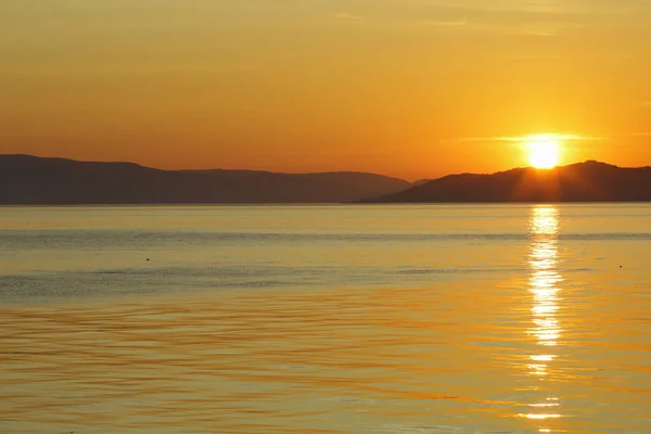 Sunset at Trondheim fjord — Stock Photo, Image