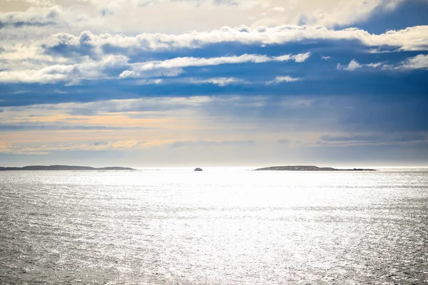 Bouřlivý Západ Slunce Norském Moři Létě — Stock fotografie