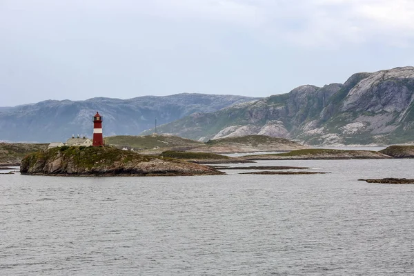 Norsk Kust Utsikt Över Fyren Buholmrasa Ligger Osen Distriktet — Stockfoto