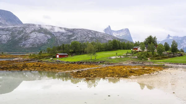 Blick Auf Den Indrefjord Und Den Moeysalen Nationalpark Sommernebel — Stockfoto