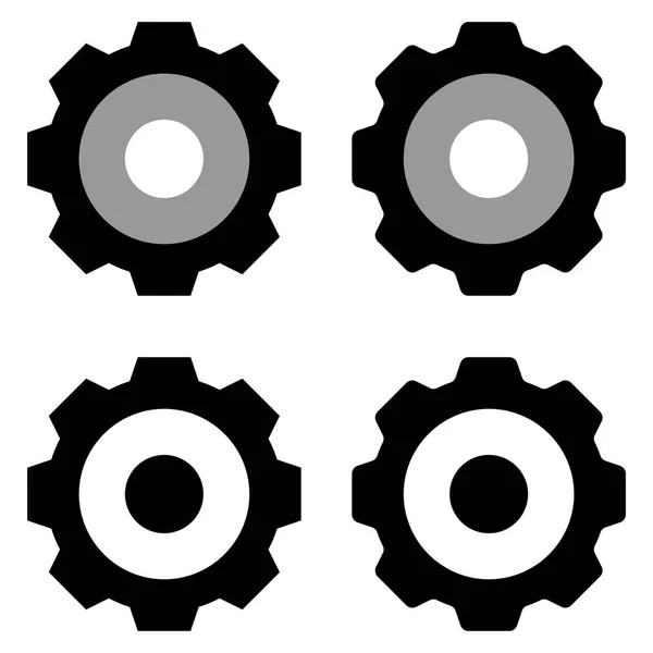 Gears Icon Isolated Group White Background Symbol Repair Setting Android — Stock Vector