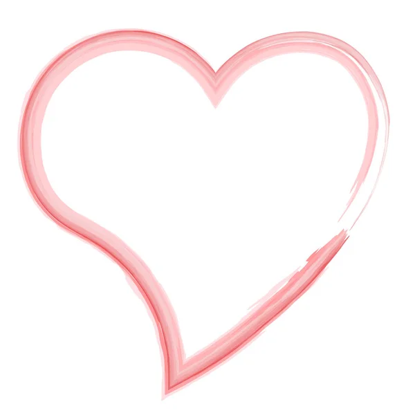 Red Heart Border Isolado Fundo Branco Conceito Amor Paixão Ilustração — Vetor de Stock