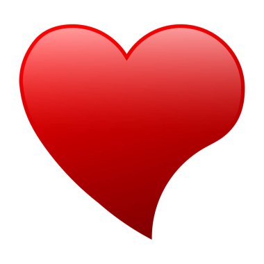 Beyaz arka plan üzerinde izole kırmızı kalp sınır. Aşk ve tutku kavramı. Vektör çizim Eps10 tarzında degrade ve lens için tebrik kartı simgesi basit sembol daha birçok