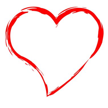 Beyaz arka plan üzerinde izole kırmızı kalp sınır. Aşk ve tutku kavramı. Vektör çizim Eps10 kutsal kişilerin resmi tatil Sevgililer gün baba gün anneler günü düğün için güzel bir gün ve daha birçok