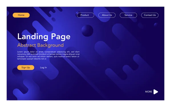 Landing Page Einfaches Design Geometrischer Hintergrund Dynamische Formen Zusammensetzung Blickfang — Stockvektor