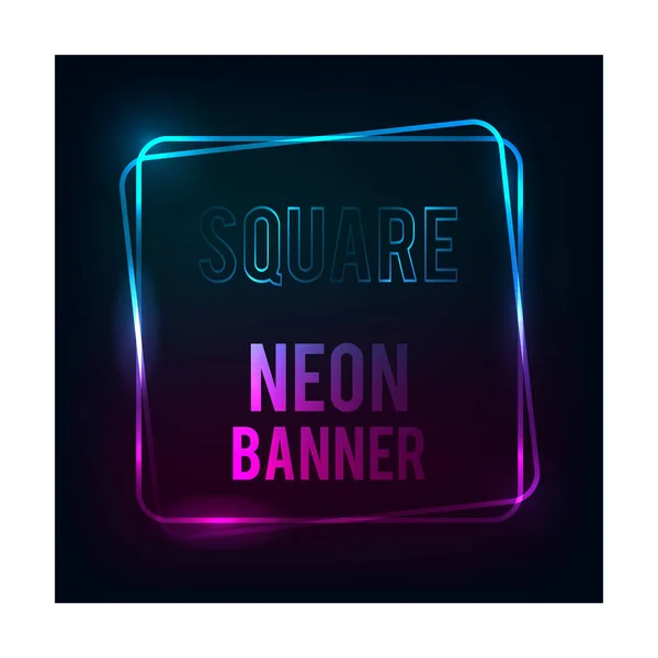 Afiş vektör soyut kare illüstratör neon tarzı ile modern renk 