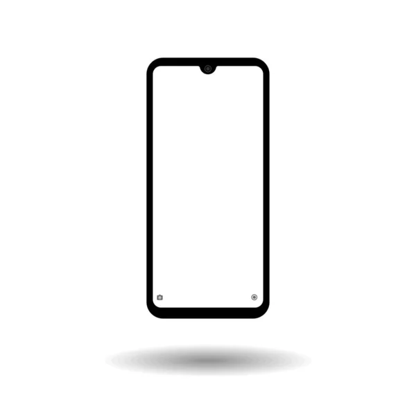 Telefon Front Svart Vektorritning Eps10 Format Isolerad Vit Bakgrund För — Stock vektor