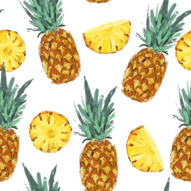 Sorunsuz yaz ananas soyut desen
