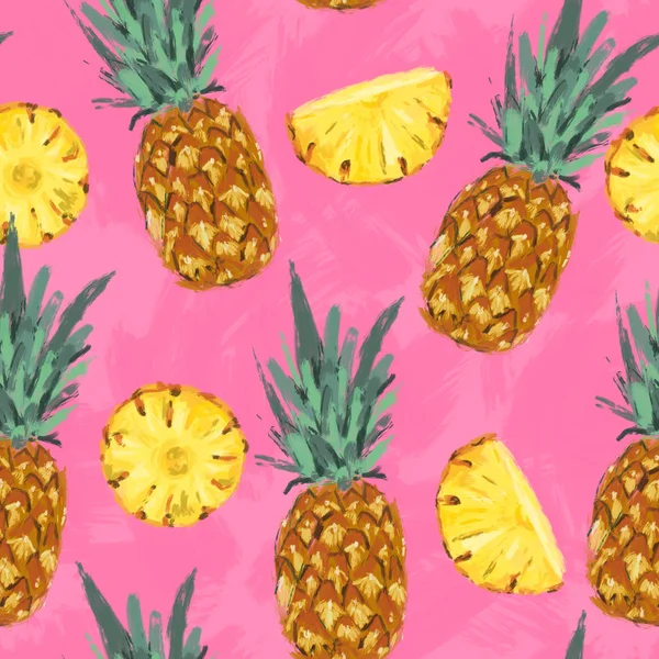 Naadloze zomer ananas abstracte patroon — Stockfoto