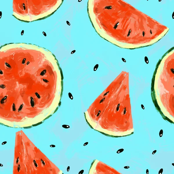 Seamless summer watermelon abstract pattern — Stock Photo, Image